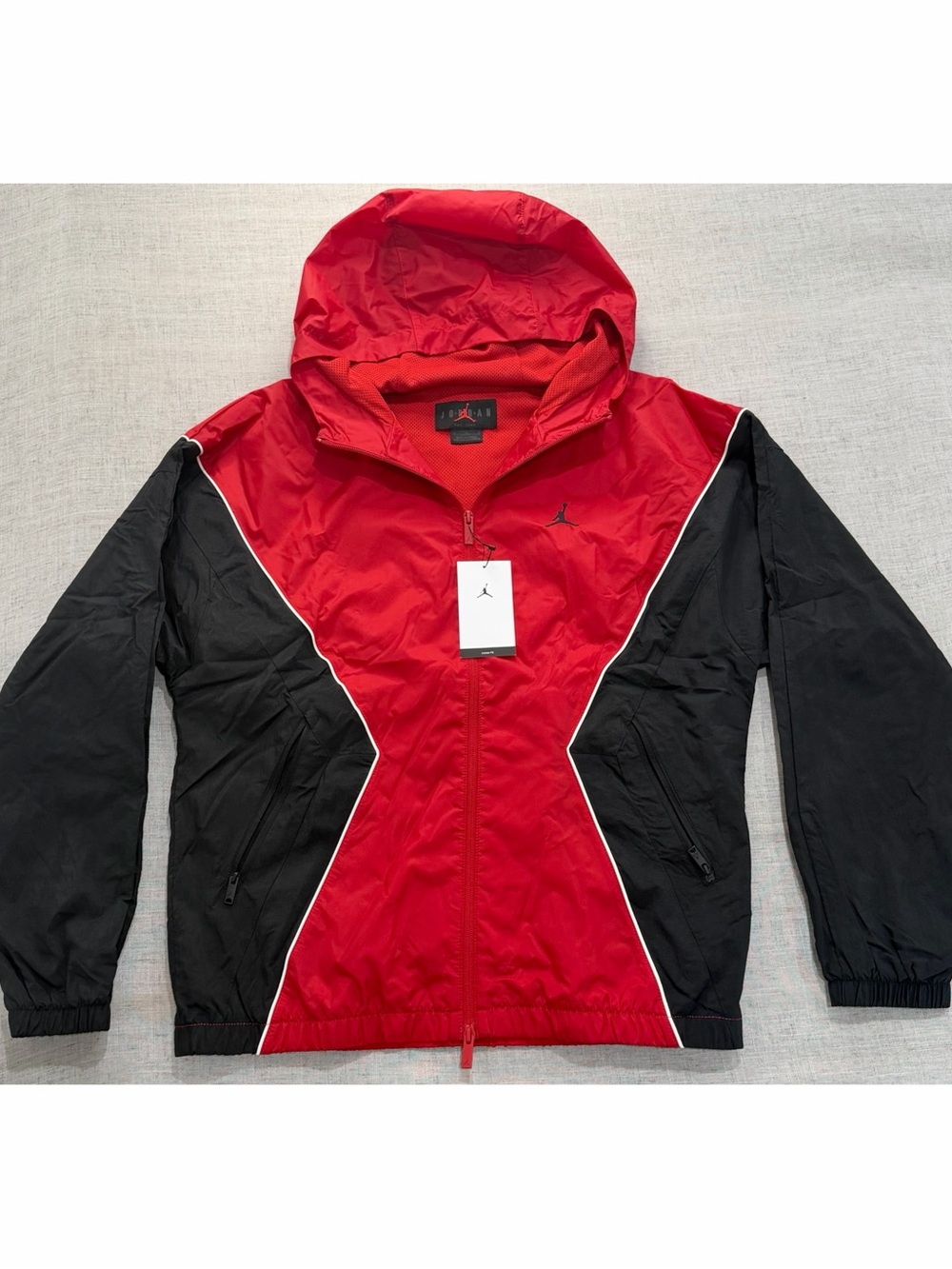Jordan Red Windbreaker Jacket with Black Jumpman Detail